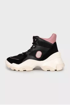 High-top black sneakers