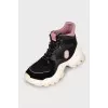High-top black sneakers