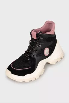 High-top black sneakers