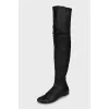 Insulated leather over-the-knee boots