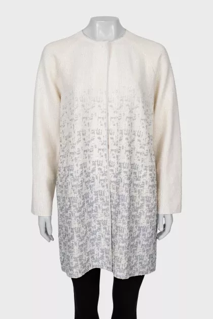 White straight cut cardigan