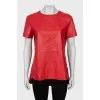 Red leather t-shirt