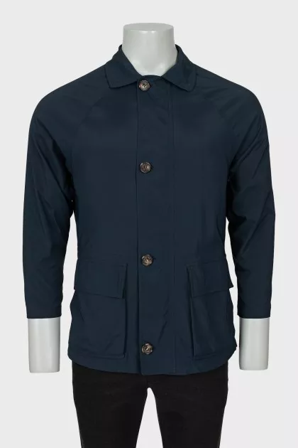 Men's blue jacket with patch pockets