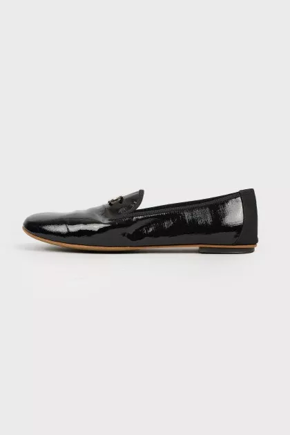 Lacquer black ballet shoes