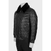 Men's leather jacket with fur lining