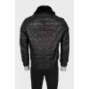 Men's leather jacket with fur lining