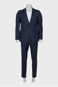 Men's blue wool suit