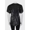 Linen T-shirt decorated with sequins