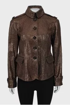Brown leather jacket