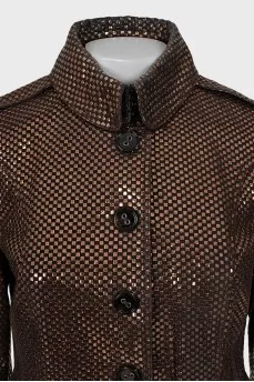 Brown leather jacket