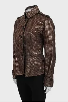 Brown leather jacket