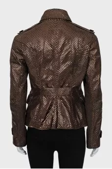 Brown leather jacket