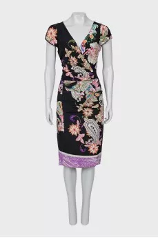 Silk dress with draping