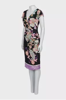Silk dress with draping
