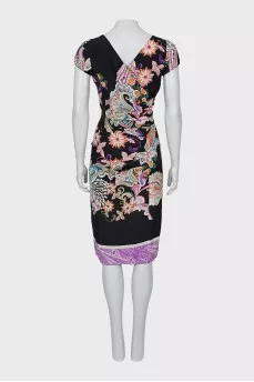 Silk dress with draping