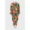 Jumpsuit in a combined print with a tag