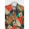 Jumpsuit in a combined print with a tag
