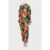 Jumpsuit in a combined print with a tag