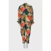 Jumpsuit in a combined print with a tag