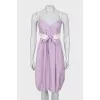 Silk dress with leather belt