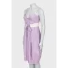 Silk dress with leather belt
