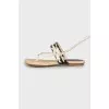 Leather lace-up sandals