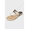 Leather lace-up sandals