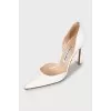 Leather pointed toe stiletto heels