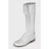Silver leather boots