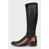 Leather boots with straps