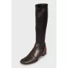 Leather boots with straps