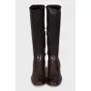 Leather boots with straps