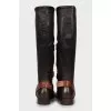 Leather boots with straps