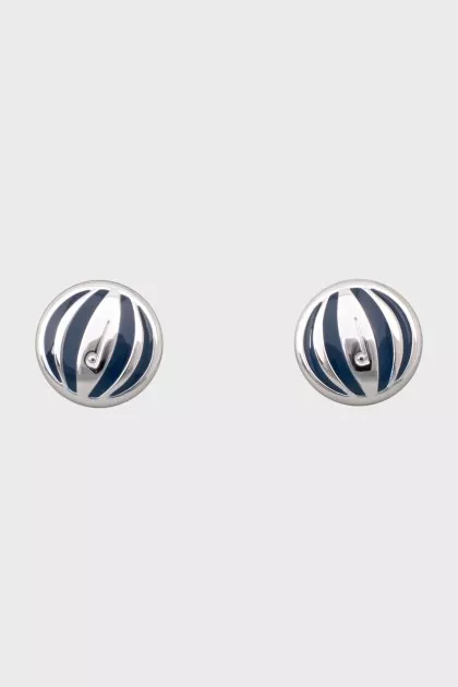 Men's Cufflinks with Blue Enamel