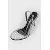 Silver sandals with a transparent insert