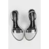 Silver sandals with a transparent insert