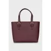 Leather bag with tag keychain