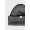 Gray wool hat with tag