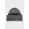 Gray wool hat with tag