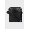 Men's black leather bag