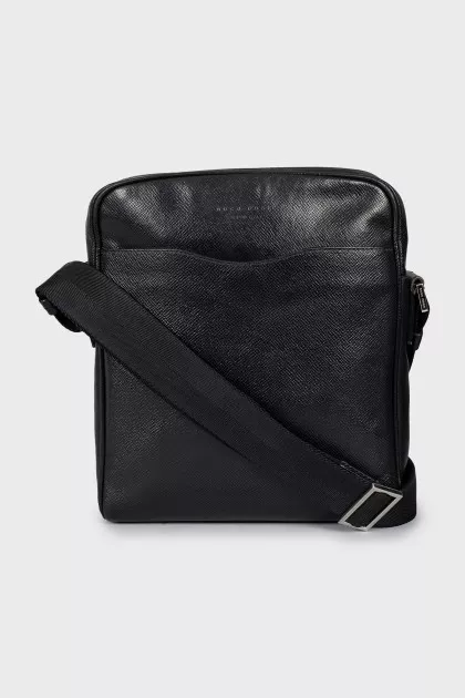 Men's black leather bag