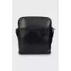 Men's black leather bag