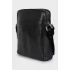 Men's black leather bag