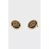 Gold earrings with enamel