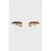 Gold earrings with enamel