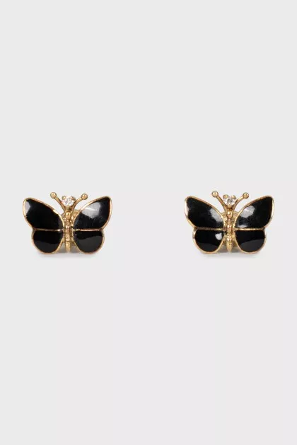 Gold earrings with diamond