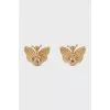 Gold earrings with diamond