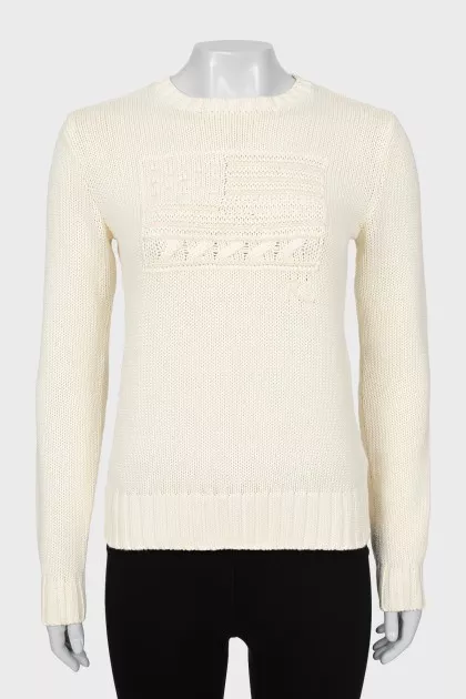White straight cut jumper