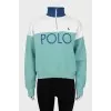 Zip-up sweatshirt with brand logo
