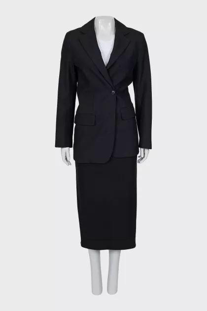 Black skirt and jacket suit